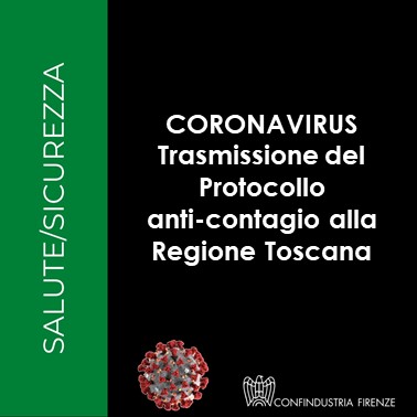 Coronavirus – Trasmissione del Protocollo alla Regione