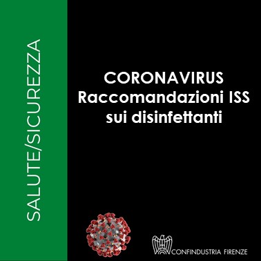 Coronavirus – Raccomandazioni ISS sui disinfettanti