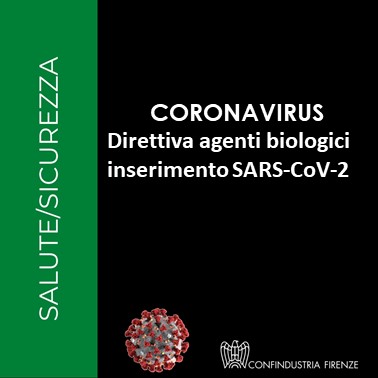 Coronavirus – Direttiva agenti biologici: inserimento SARS-CoV-2