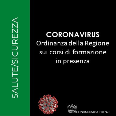Coronavirus – Ordinanza sui corsi di formazione in presenza