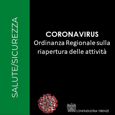 Coronavirus – Ordinanza Regionale sulla riapertura delle attività