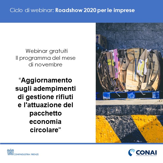 Roadshow Confindustria Firenze – CONAI: il programma di novembre