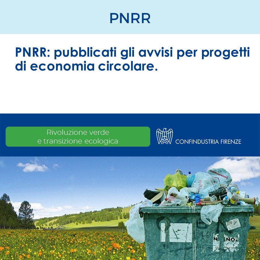 PNRR: pubblicati gli avvisi per progetti di economia circolare.