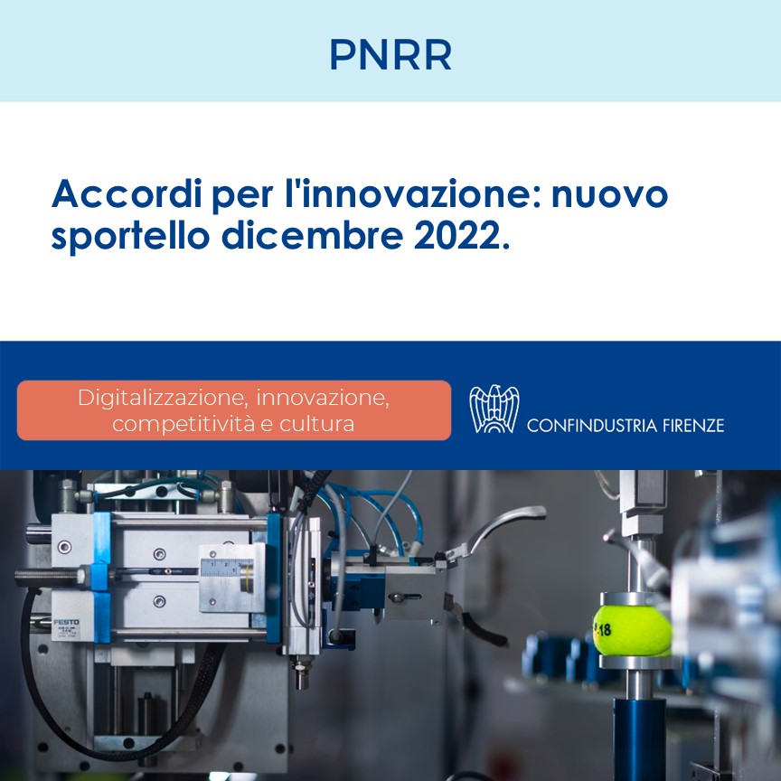 Accordi per l’innovazione: nuovo sportello dicembre 2022.